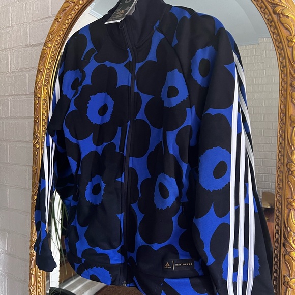 New w/Tags Size Small Adidas Marimekko track jacket w/Unikko print - Picture 1 of 7